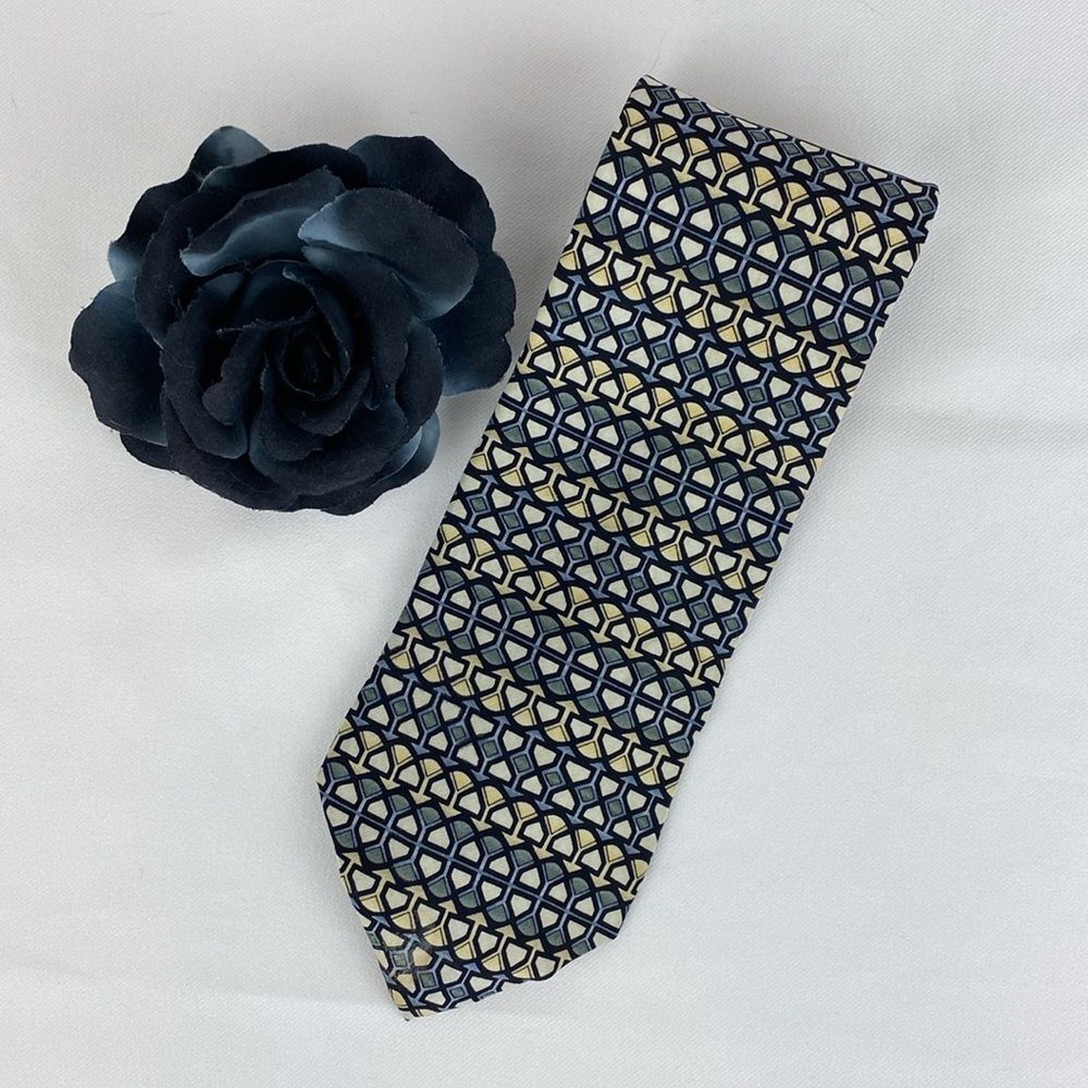 Jerry Garcia 100% Silk Birdland Print Tan & Gray Tie